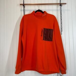 Urban Outfitters Men’s Orange Orange Mock Neck Pullover Fleece Sweatshirt Size M